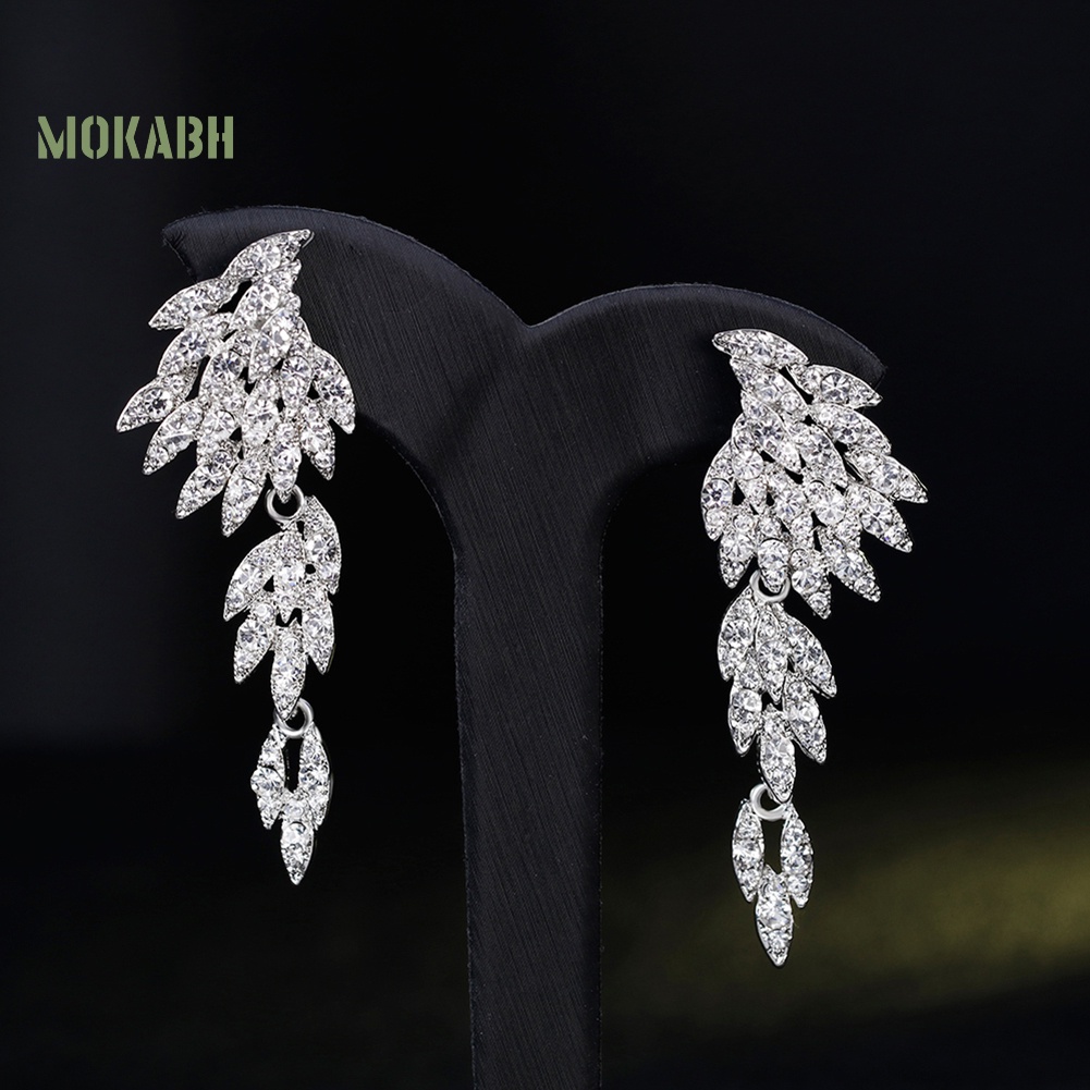 Bông Tai Hình Đôi Cánh Đính Đá Toàn Diện Thanh Lịch Dành Cho Nữ