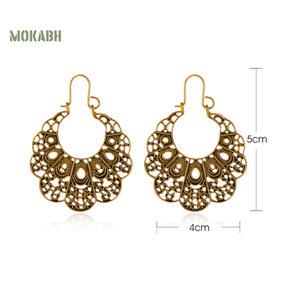 Bông Tai Hình Tròn Thiết Kế Đục Lỗ Phong Cách Cổ Điển Thời Trang Cho Nữ