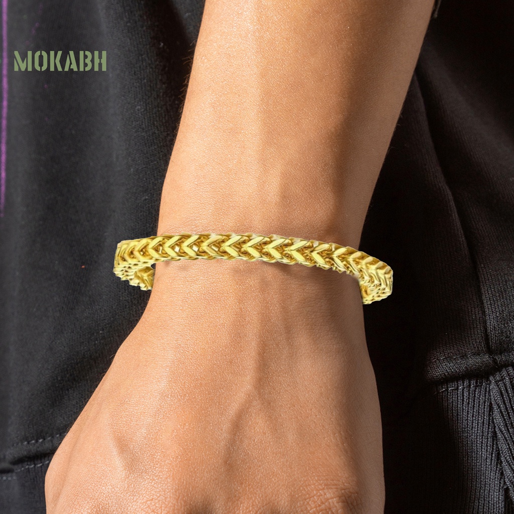 Vòng Đeo Tay Bằng Thép Titan Họa Tiết Xương Rắn Phong Cách Punk Âu Mỹ Thời Trang Cho Nam