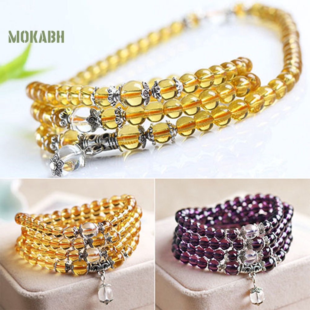 Vòng Tay Chuỗi Hạt Pha Lê Giả Trong Suốt Thời Trang Cho Nữ