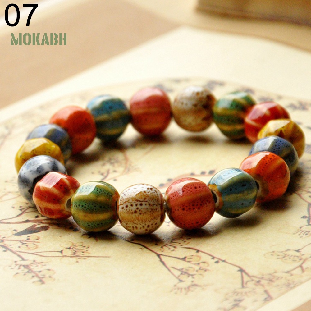 Vòng Tay Chuỗi Hạt Gốm Sứ Nhiều Màu Thời Trang Cho Nam Và Nữ