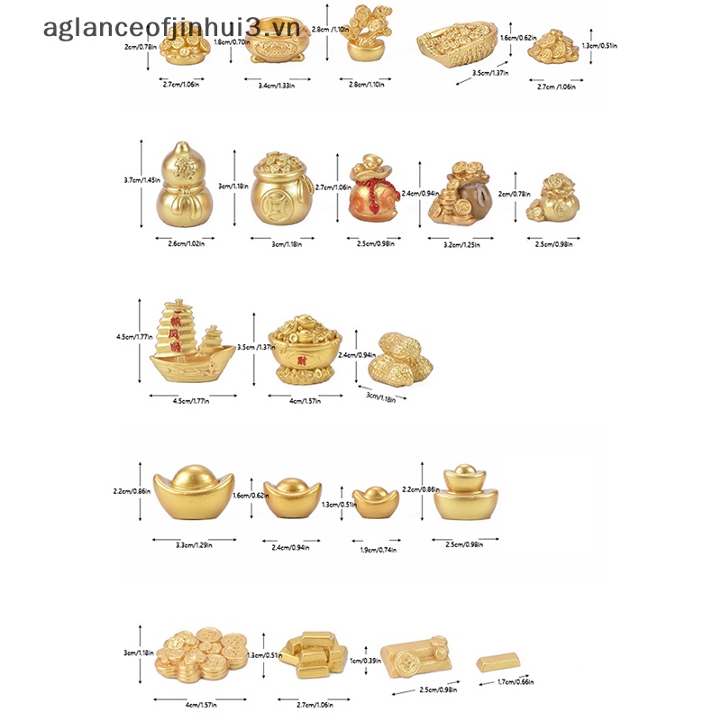 ~ Afhvn ~ Feng Shui Auspicious Fa Cai Money Tree Gold May Mắn Trang Trí Nội Thất Xe Hơi Lễ Hội Mùa Xuân May Mắn Để Bàn Thủ Công