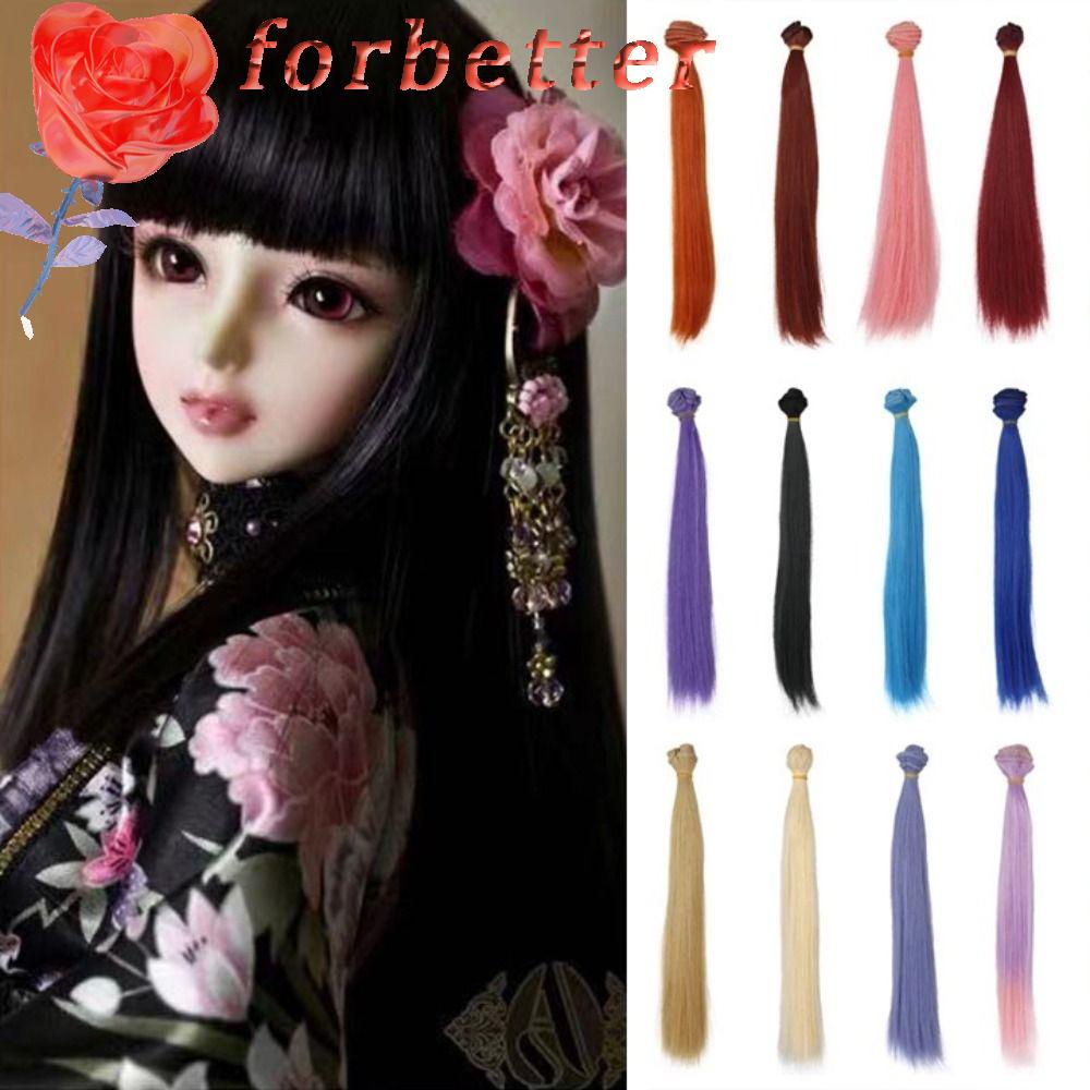 Tóc Giả 17cm Màu Nâu Bằng Sợi Tổng Hợp Chịu Nhiệt Cao Dành Cho Búp Bê