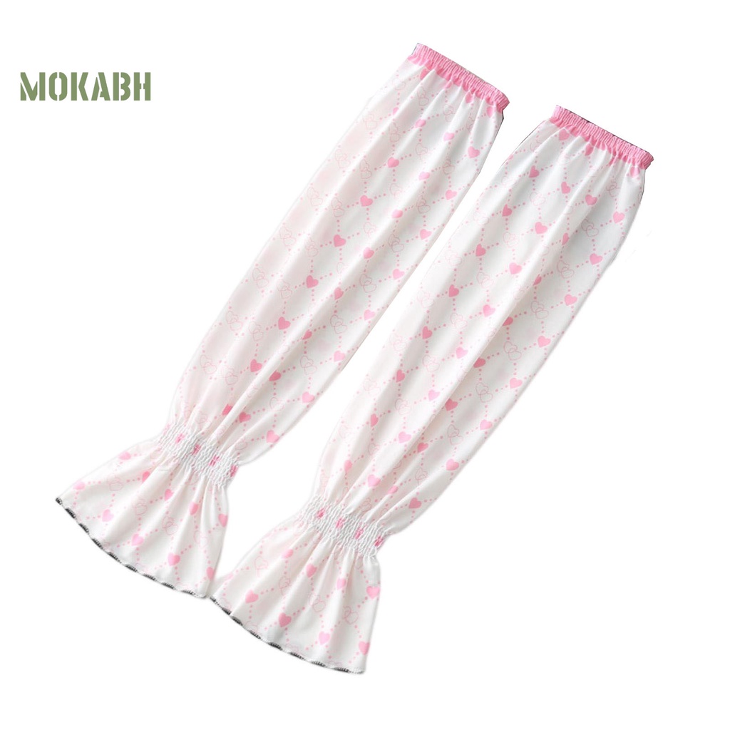 1 Cặp Ống Tay Áo Bằng Lụa Lạnh Mỏng Co Giãn Dành Cho Nữ Lái Xe