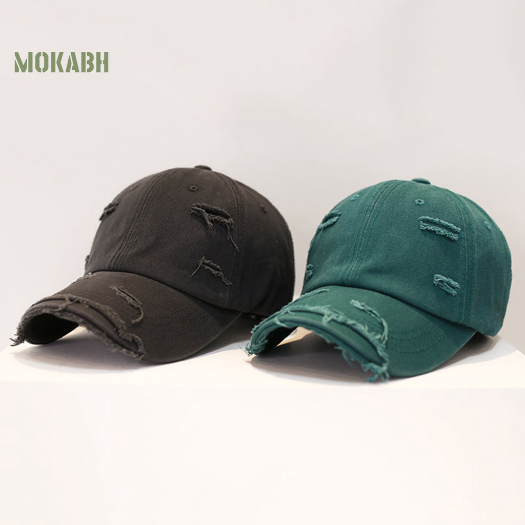 [Mok Abh] Mũ Lưỡi Trai Có Lỗ Hở Chóp Có Thể Điều Chỉnh Được Thời Trang Unisex