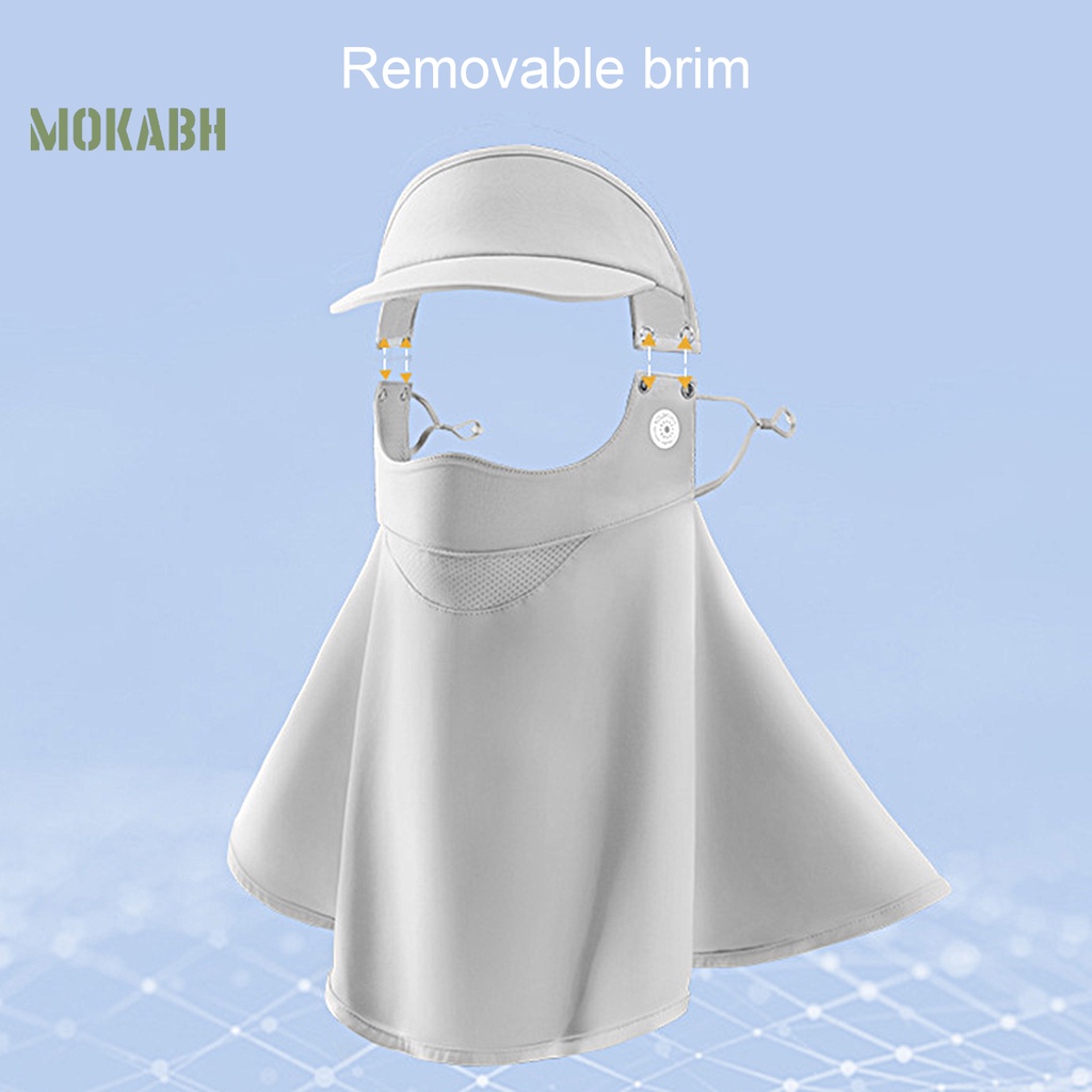 [Mok Abh] Khăn Trùm Đầu Bằng Vải Lụa Lạnh Chống Nắng Có Vành Che Mặt Vành Dùng Khi Lái Xe