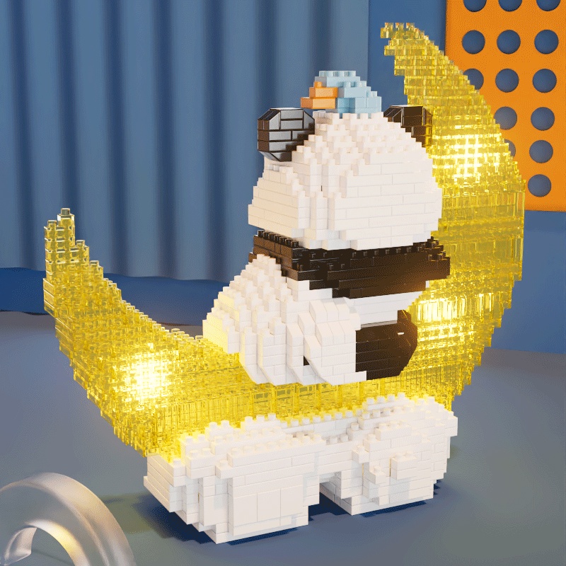 Bộ Đồ Chơi Lắp Ráp Mô Hình Dạ Quang Hình Hoa / Gấu Trúc Dành Cho Bé Trai Và Bé Gái