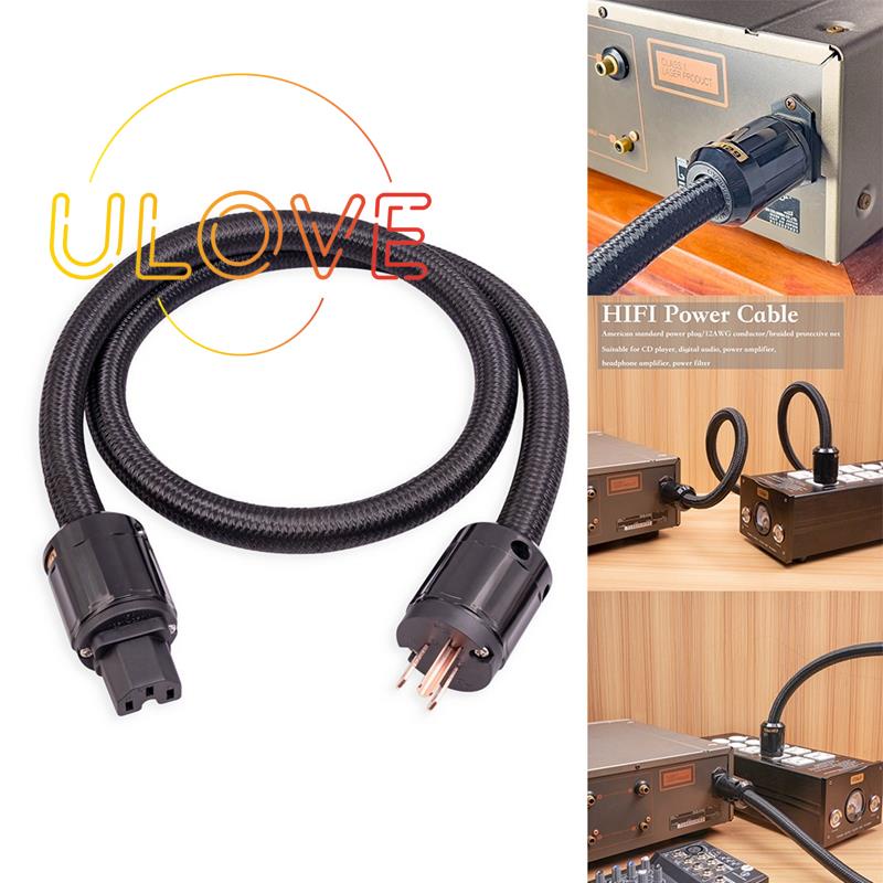 Dây Cáp Nguồn Âm Thanh 12AWG HiFi Dành Cho Bộ Khuếch Đại Kỹ Thuật Số Phích Cắm US