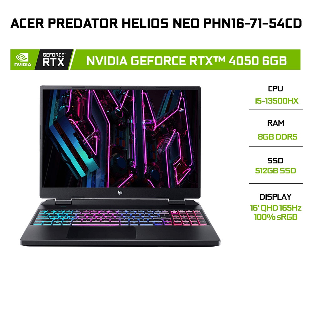 Laptop Acer Predator Helios Neo PHN16-71-54CD (i5-13500HX8G512GRTX 4050 6G16')