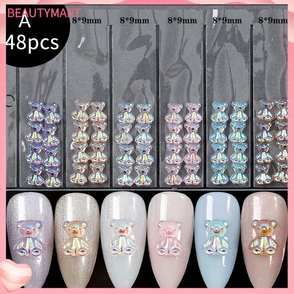 1 Túi Phụ Kiện Trang Trí Móng Tay Tạo Hiệu Ứng Hình Nơ Lấp Lánh Dễ Sử Dụng DIY