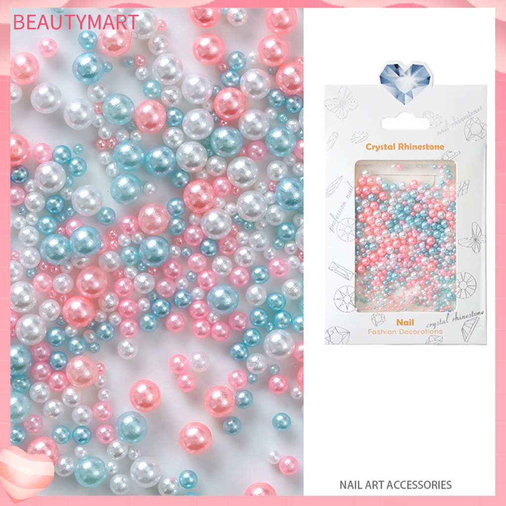1 Túi Hạt Ngọc Trai ABS Giả Màu Sắc Sống Động Thân Thiện Với Môi Trường Trang Trí Móng Nghệ Thuật