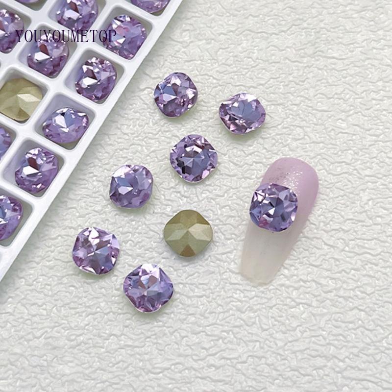 Set 10 Phụ Kiện Trang Trí Móng Tay Hình Bướm Và Đá Quý Nhân Tạo DIY