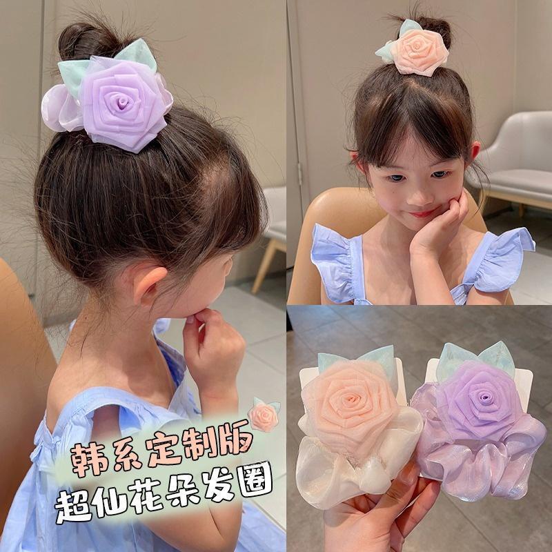 Dây Buộc Tóc Cao Su Đính Hoa Hồng Lớn Mẫu Mới 2023 Thời Trang Cho Bé Gái