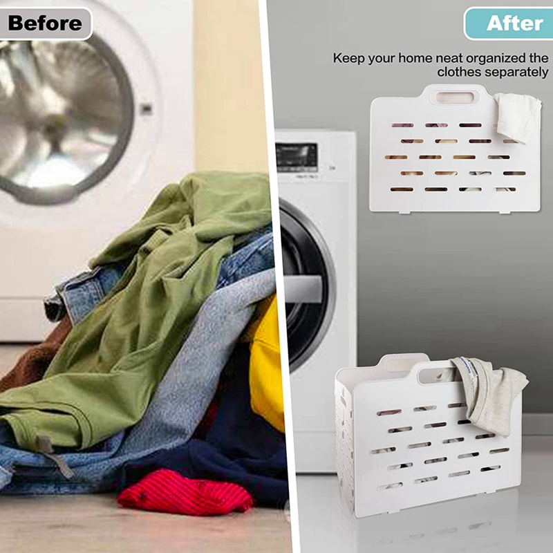 Giỏ Nhựa Đựng Đồ Gắn Tường Có Tay Cầm Có Thể Gấp Gọn Tiện Dụng