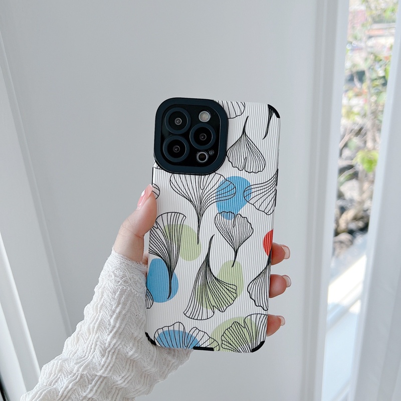 Ốp Điện Thoại TPU Mềm Kết Cấu Da Chống Trượt Chống Sốc Cho iPhone 14 Pro Max 13 12 11 Pro X XS XR 7 8 Plus SE Sự Bảo Vệ