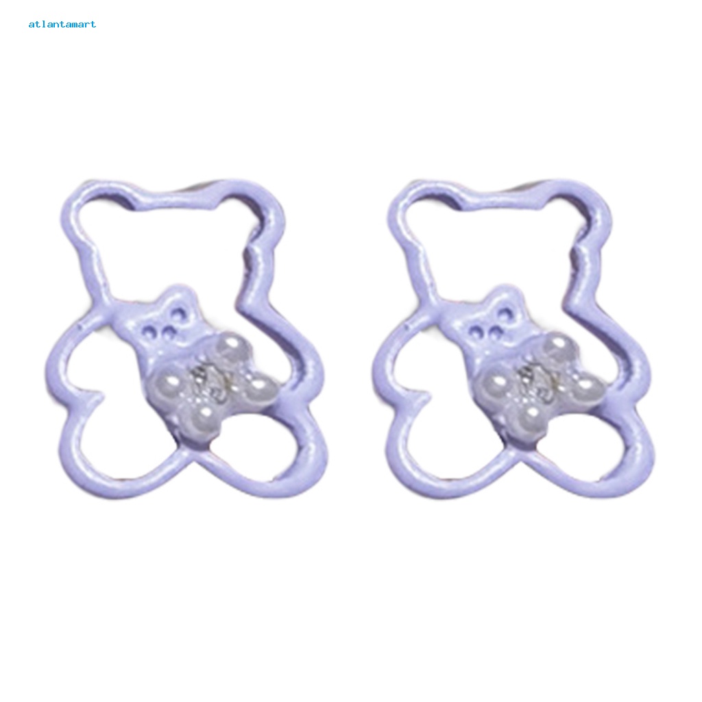 Túi Đựng Đồ Dùng Cao Cấp Tiện Dụng| Bộ 2 Phụ Kiện Trang Trí Móng Tay Nghệ Thuật Tạo Hiệu Ứng 3D Hình Gấu Hoạt Hình Bằng Hợp Kim DIY