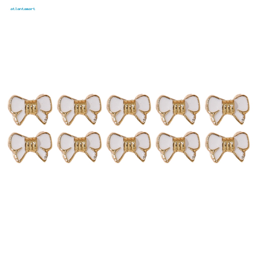 Túi Đựng Đồ Dùng Cao Cấp Tiện Dụng| Set 10 Phụ Kiện Trang Trí Móng Tay Nghệ Thuật Ba Chiều Bóng Cao Bằng Hợp Kim Hình Nơ Hoa Trà Thơm DIY