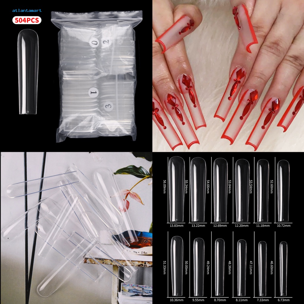 Túi Đựng Đồ Dùng Cao Cấp Tiện Dụng| Set 504 Móng Tay Giả Che Phủ Toàn Diện Siêu Dài Thẳng Tiện Lợi Dành Cho Làm Móng