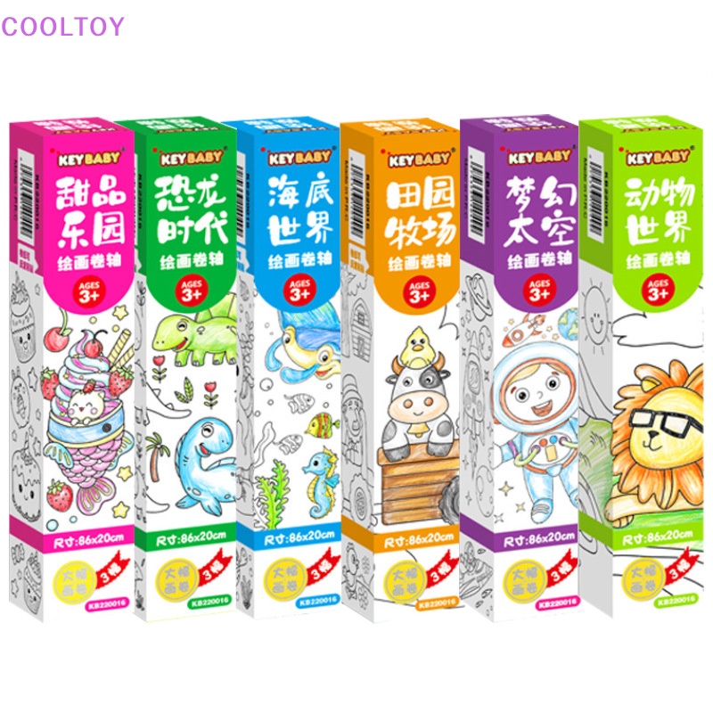 Cooltoy Cuộn Giấy Tô Màu Họa Tiết Sống Động Như Thật DIY Cho Trẻ Em