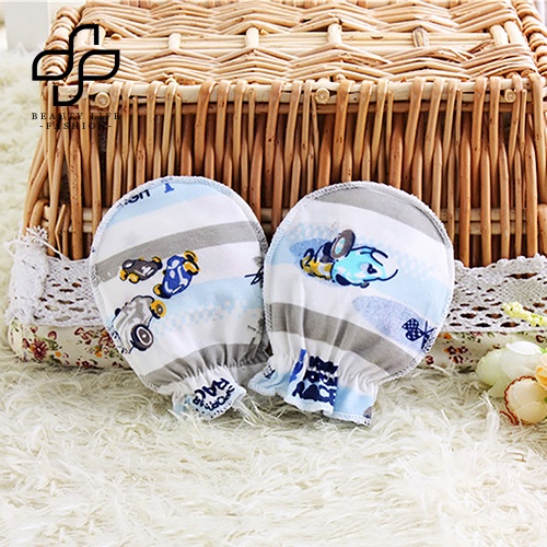 Set 3 Đôi Găng Tay Cotton Mềm Mại Chống Trầy Xước Cho Bé Sơ Sinh