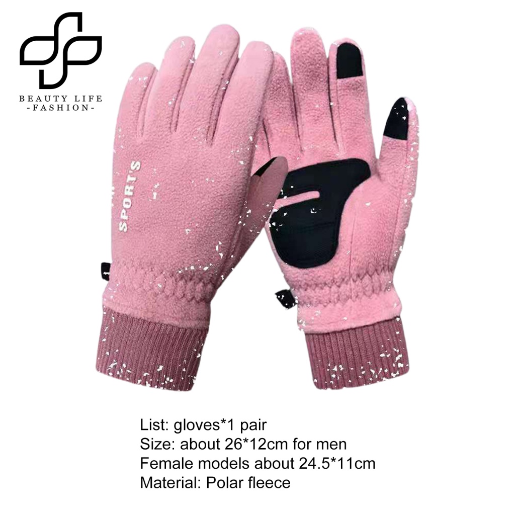 1 Đôi Găng Tay Mùa Đông Vải Lông Cừu Chống Mòn Có Thể Chạm Màn Hình Cảm Ứng Thân Thiện Với Da