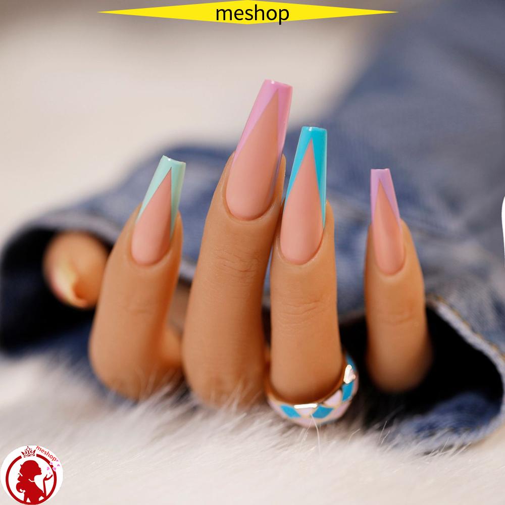 Set 24 Móng Tay Giả Dài Thời Trang Dành Cho Nữ