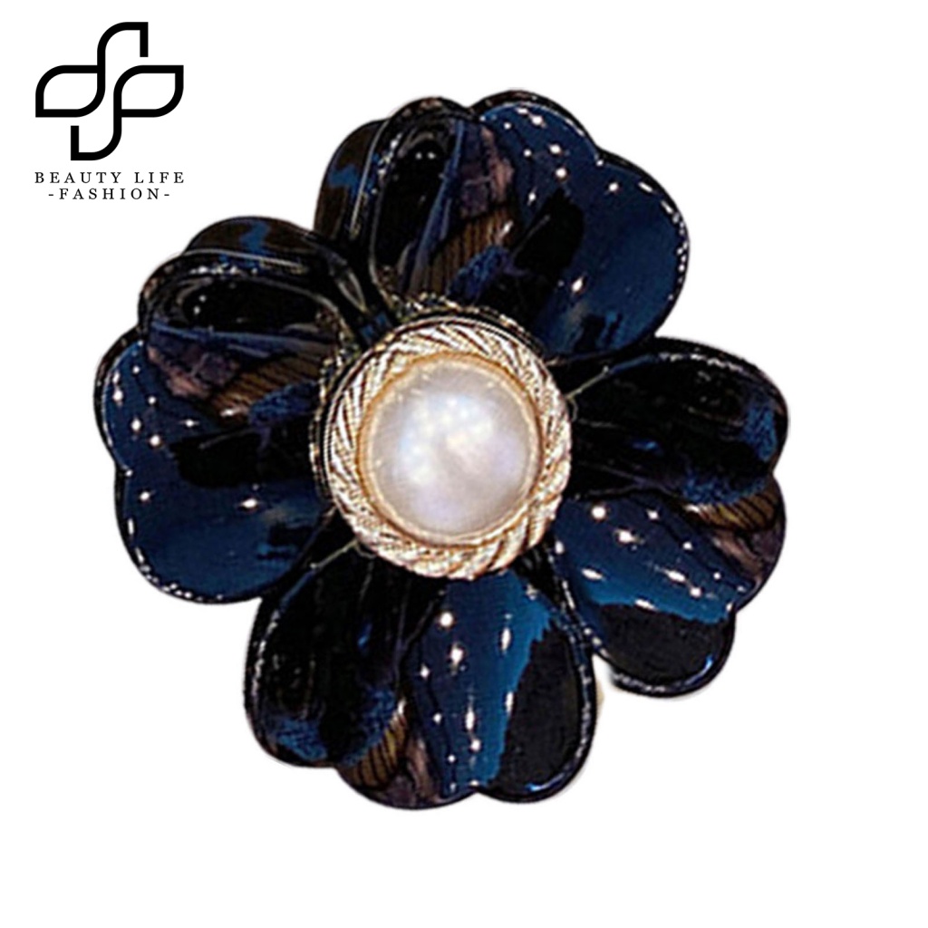 Kẹp Tóc Càng Cua Đính Ngọc Trai Giả Bằng Nhựa Màu Sắc Tươi Sáng