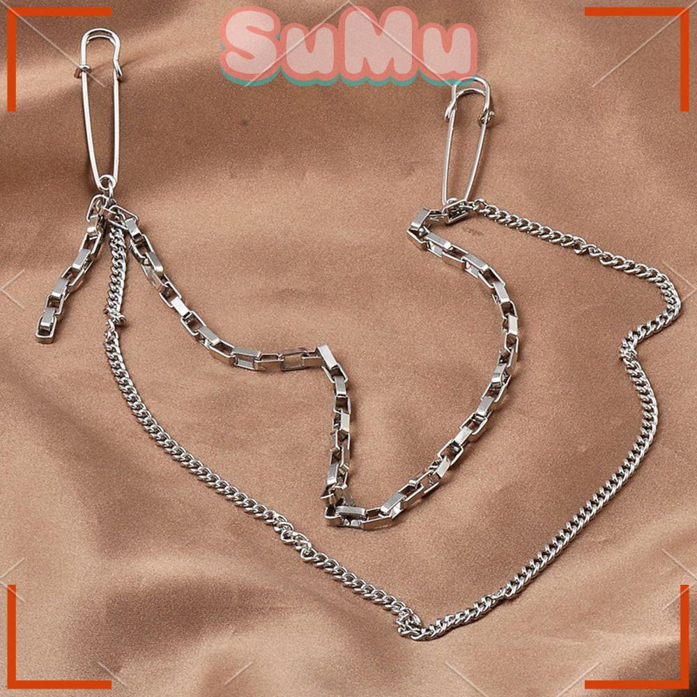 Kẹp Cài Cổ Áo Sơ Mi Phối Dây Xích Đôi Thời Trang Cá Tính