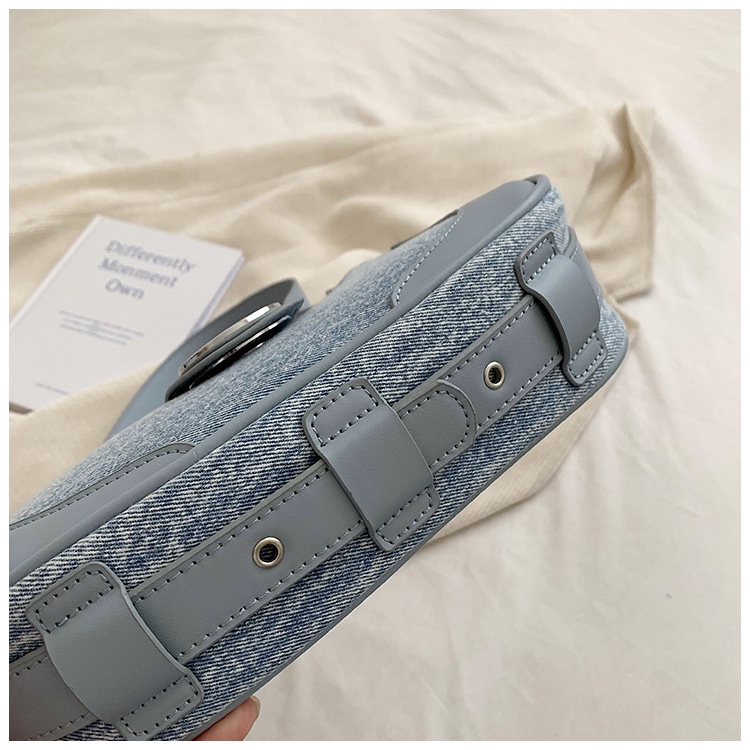 Túi Xách Đeo Vai / Đeo Dưới Cánh Tay Hình Vuông Cỡ Nhỏ Chất Denim Thời Trang Mùa Hè Phong Cách Hàn Quốc
