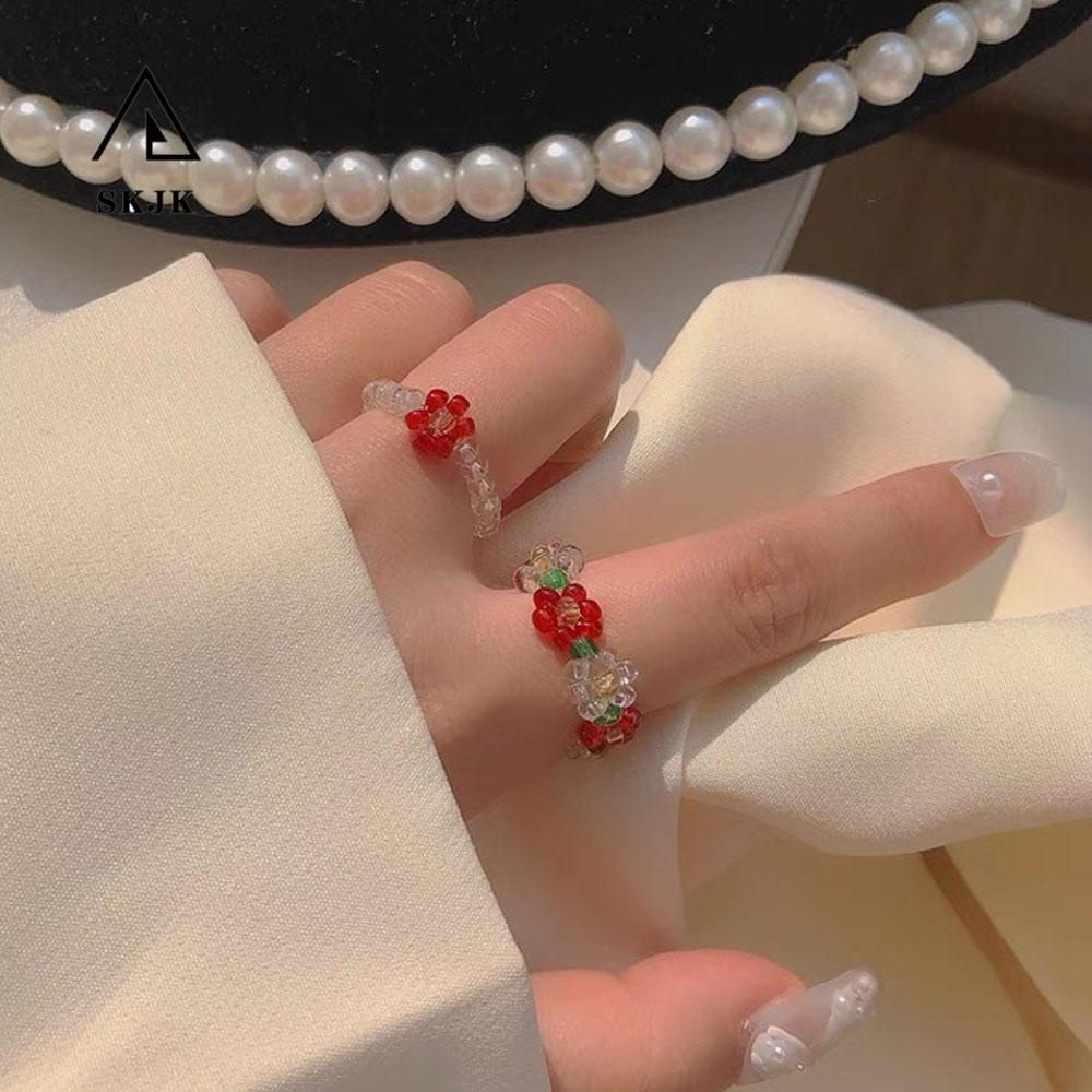 Nhẫn Đeo Ngón Tay Co Giãn Trong Suốt Họa Tiết Hoa Thời Trang Hàn Quốc Cho Nữ