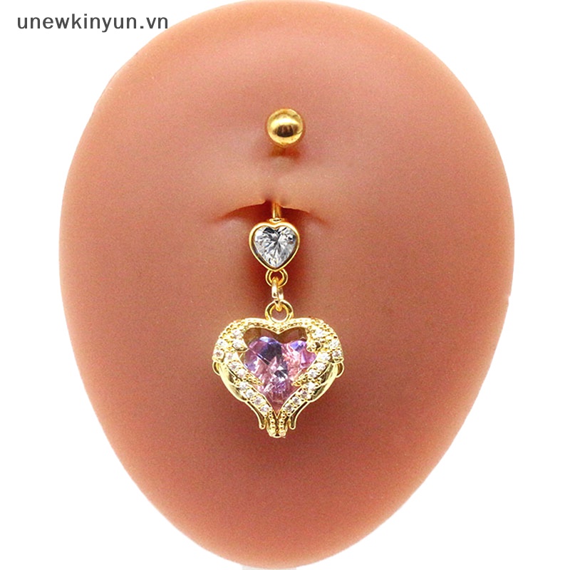 Khuyên Rốn Bằng Thép Không Gỉ Hình Trái Tim Cho Nữ