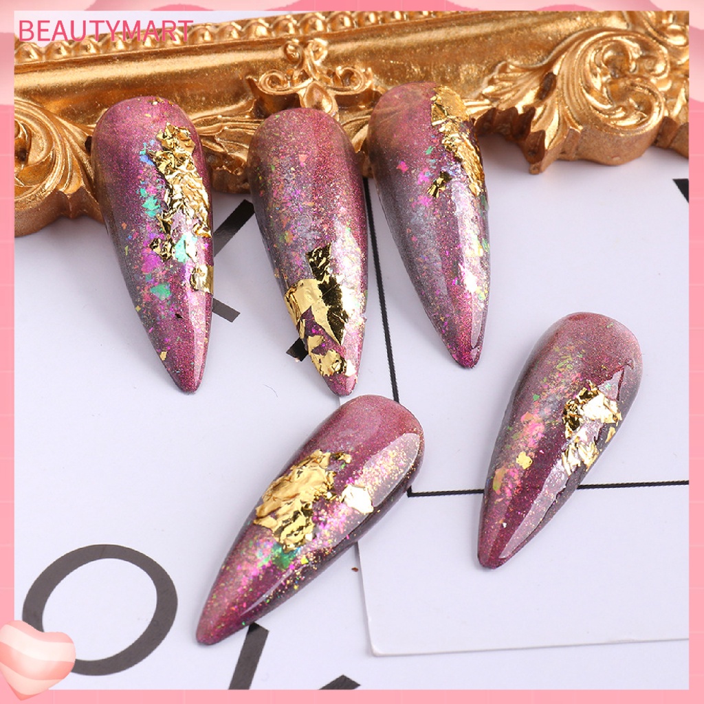 1 Hộp Lá Vàng Lấp Lánh 12 Ngăn Dùng Trang Trí Móng Tay Dễ Dàng