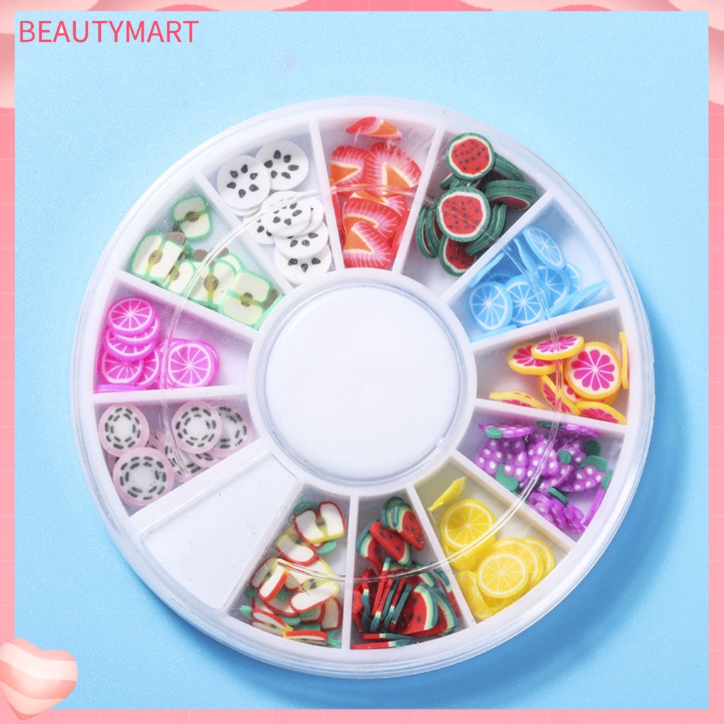 1 Hộp Phụ Kiện Trang Trí Móng Nghệ Thuật Tạo Hiệu Ứng 3D Hình Hoa Trái Cây Siêu Mỏng DIY