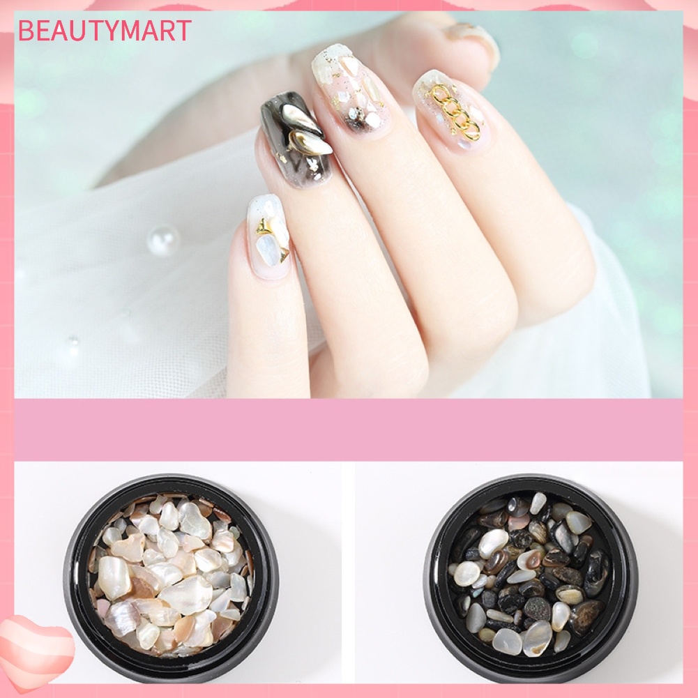 Set 2 Hộp Đá Vỏ Sò Trang Trí Móng Tay Nghệ Thuật