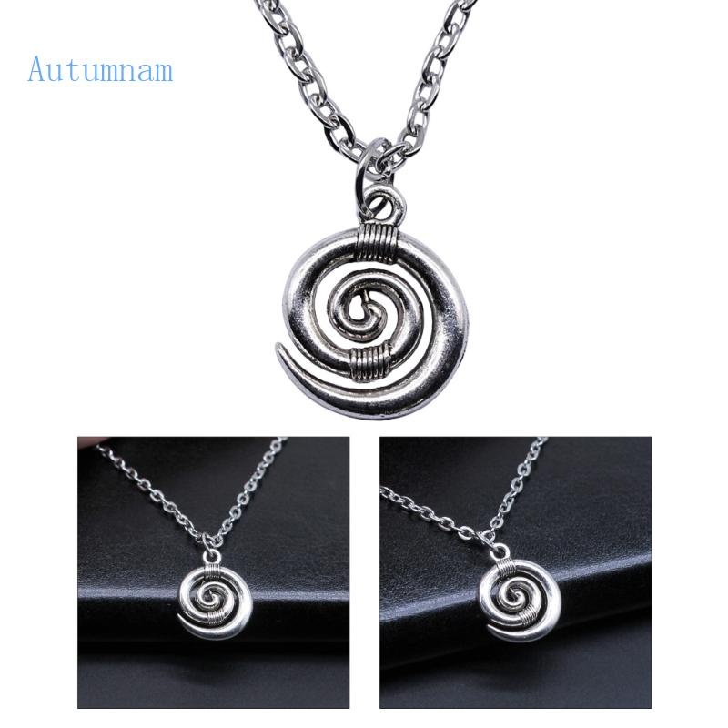 Vòng cổ Mặt Hình Biểu Tượng Vortex Màu Bạc Cổ Điển 15x19mm