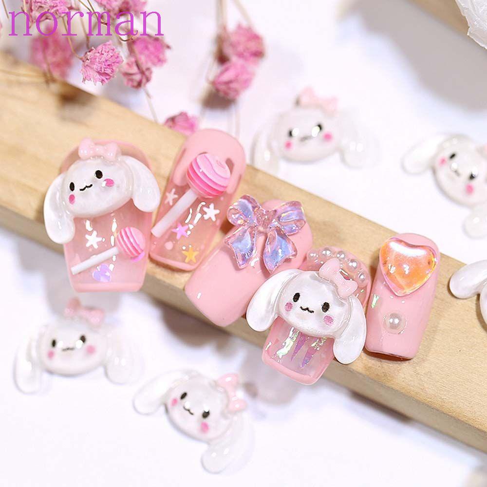 Phụ Kiện Trang Trí Móng Tay Hình Chú Chó Tai To Dễ Thương DIY