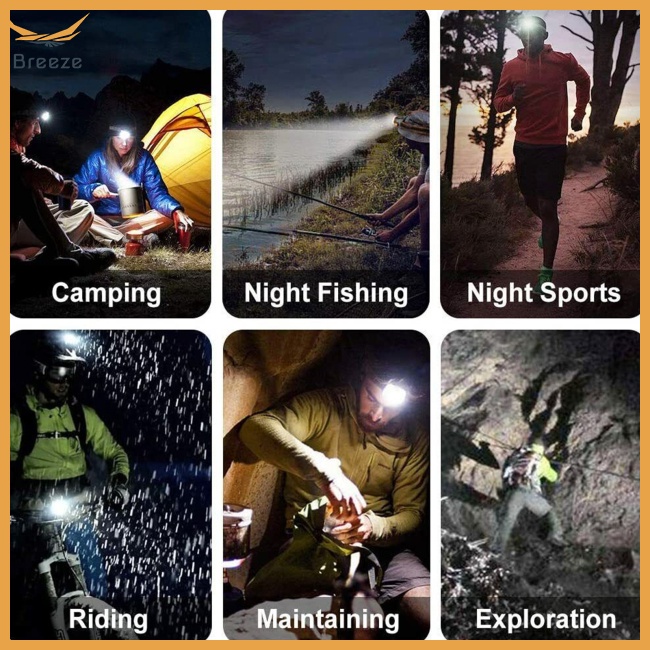 Đèn Led Đeo Trán 8 Bóng 2000Lm Sạc Usb