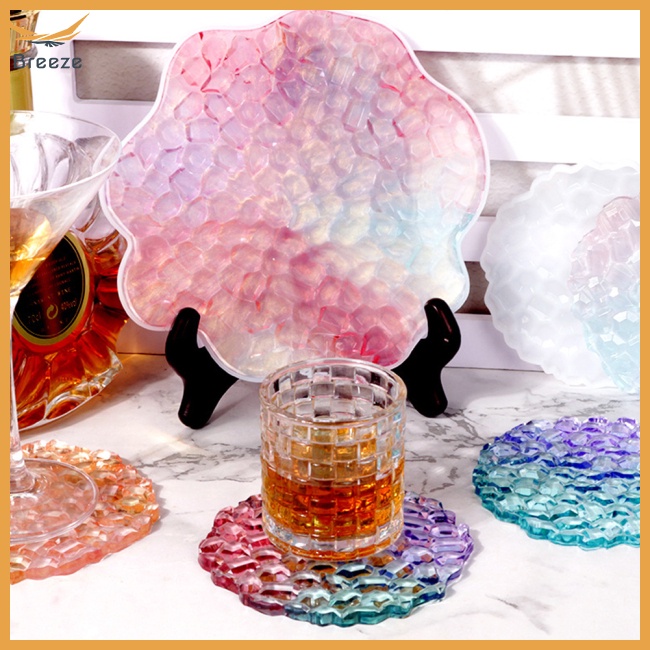 Khuôn Silicone Làm Đế Lót Ly Bằng Resin Cách Nhiệt Tái Sử Dụng Được Diy