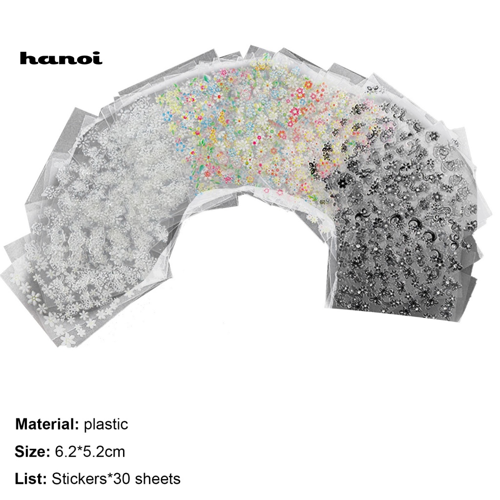1 Bộ Miếng Dán Móng Tay Bằng Nhựa Siêu Mỏng In Họa Tiết Hoa Tinh Tế Thời Trang Cho Nữ