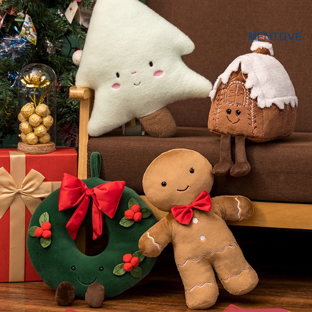 Búp Bê Nhồi Bông Hình Bánh Gừng Giáng Sinh Dễ Thương Trang Trí Nhà Cửa