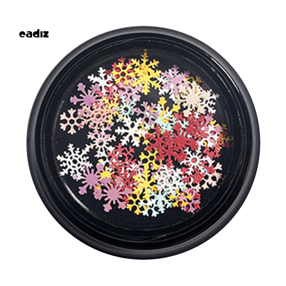 Hộp 100 Hạt Kim Sa Siêu Mỏng Hình Bông Tuyết Trang Trí Móng Tay