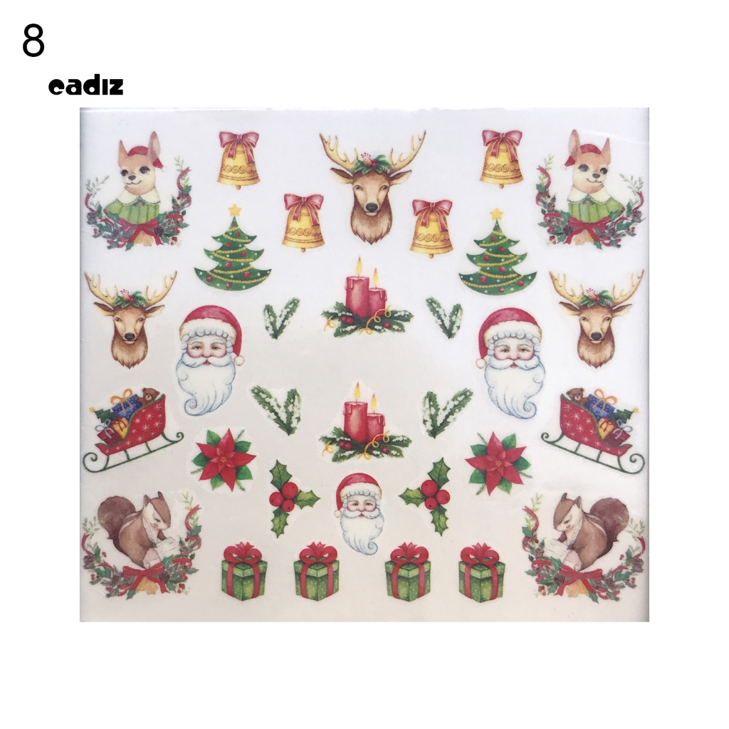 Miếng Dán Trang Trí Móng Tay Nhiều Kiểu Dáng Phong Cách Giáng Sinh