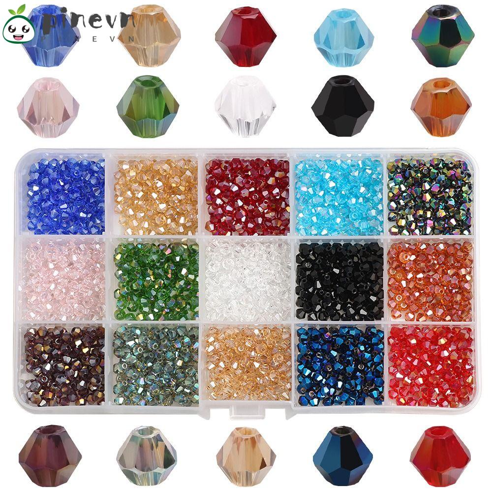 Túi 1500 Hạt Thủy Tinh 4mm Tự Làm Trang Sức Tiện Lợi|Hạt Đệm Làm Trang Sức Tiện Lợi