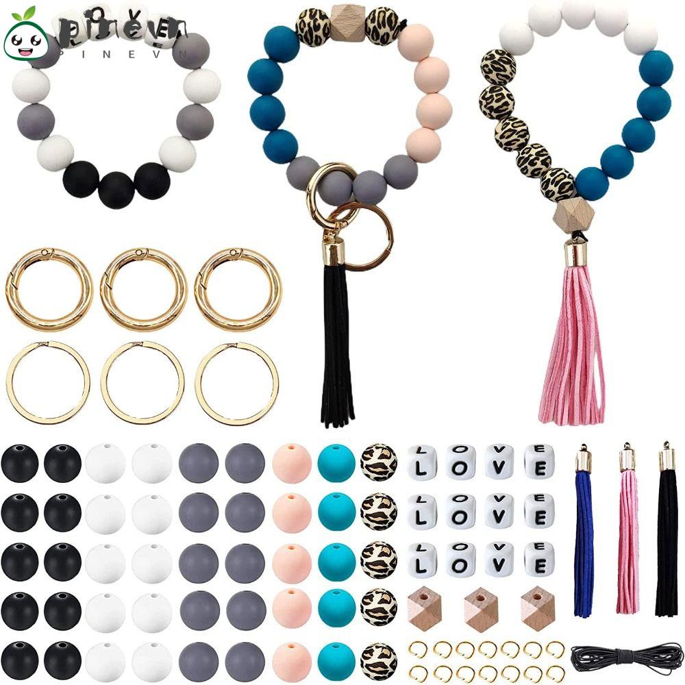 Set 84 Hạt Silicone Xỏ Vòng Tay Nhiều Kiểu