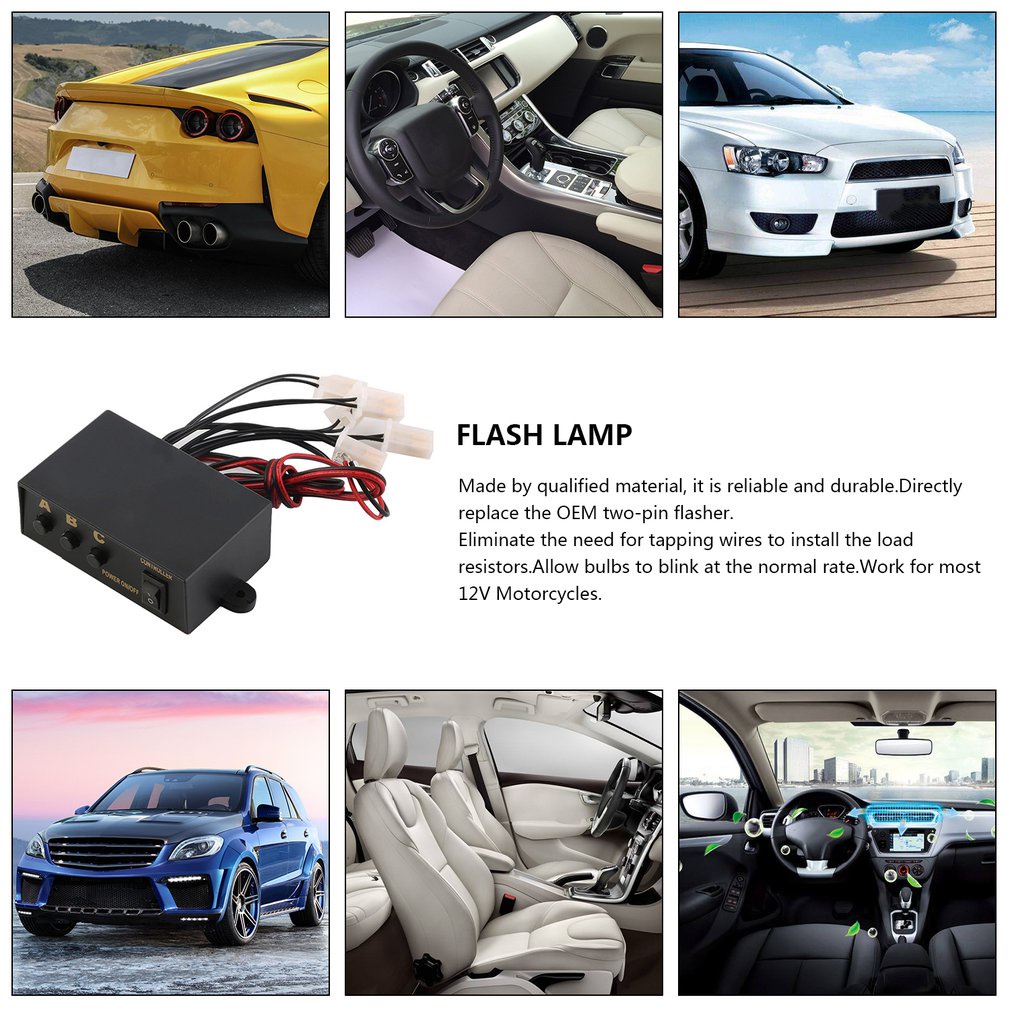 Universal 6 Ways Led Strobe Flash Light Lamp Emergency Flashing Controller Box For 12V Auto Lightsning [Q/9]