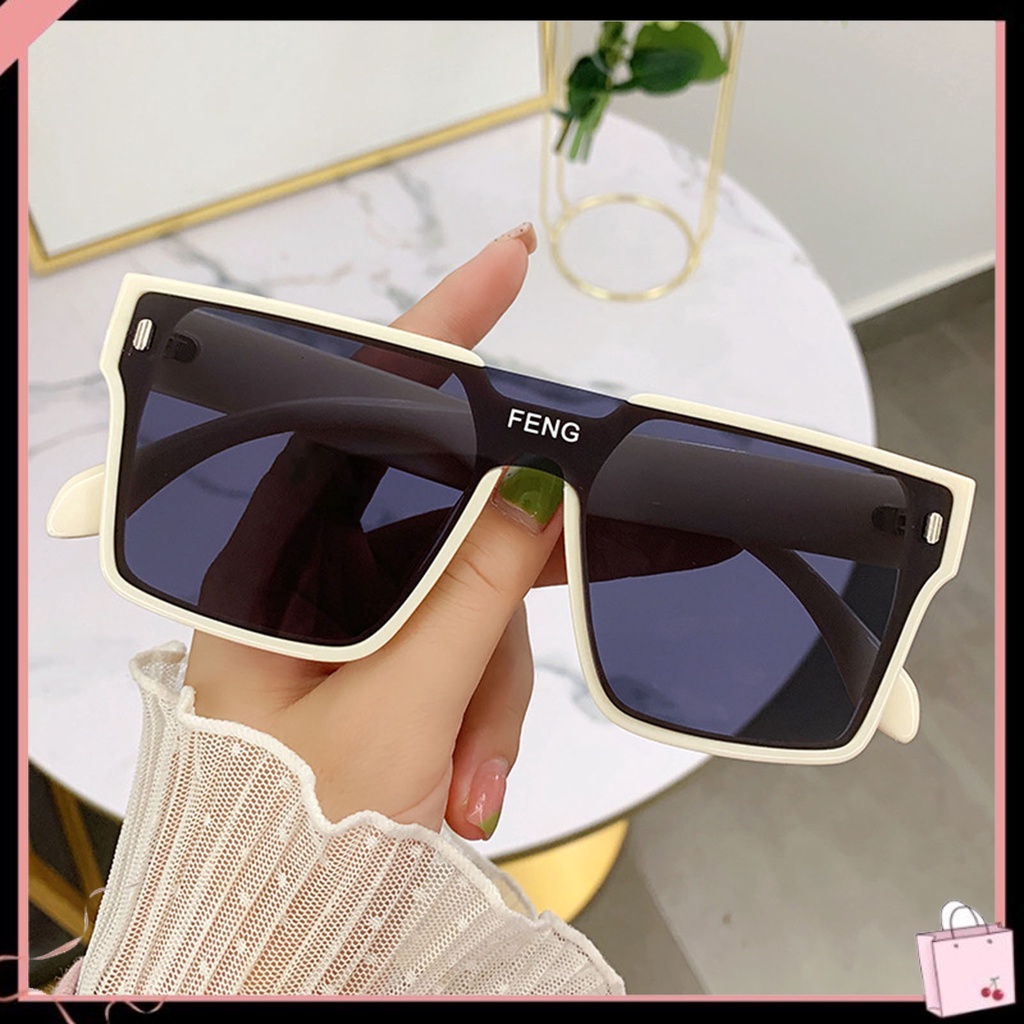 Kính Mát Gọng Vuông Lớn Siêu Nhẹ Chống Tia UV Màu Sắc Tương Phản Phong Cách Cổ Điển Thời Trang Cho Nam Và Nữ