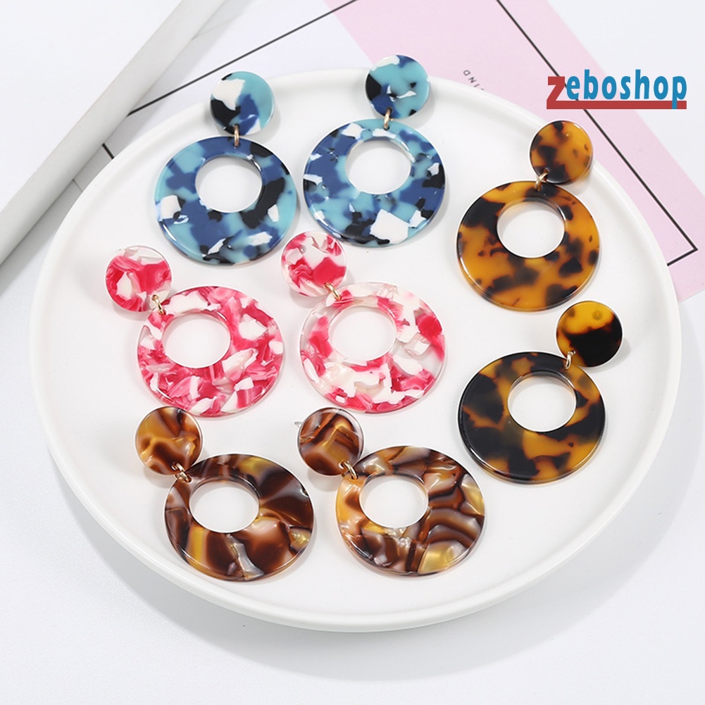 Khuyên Tai Hình Tròn Rỗng Phong Cách Vintage Cho Nữ