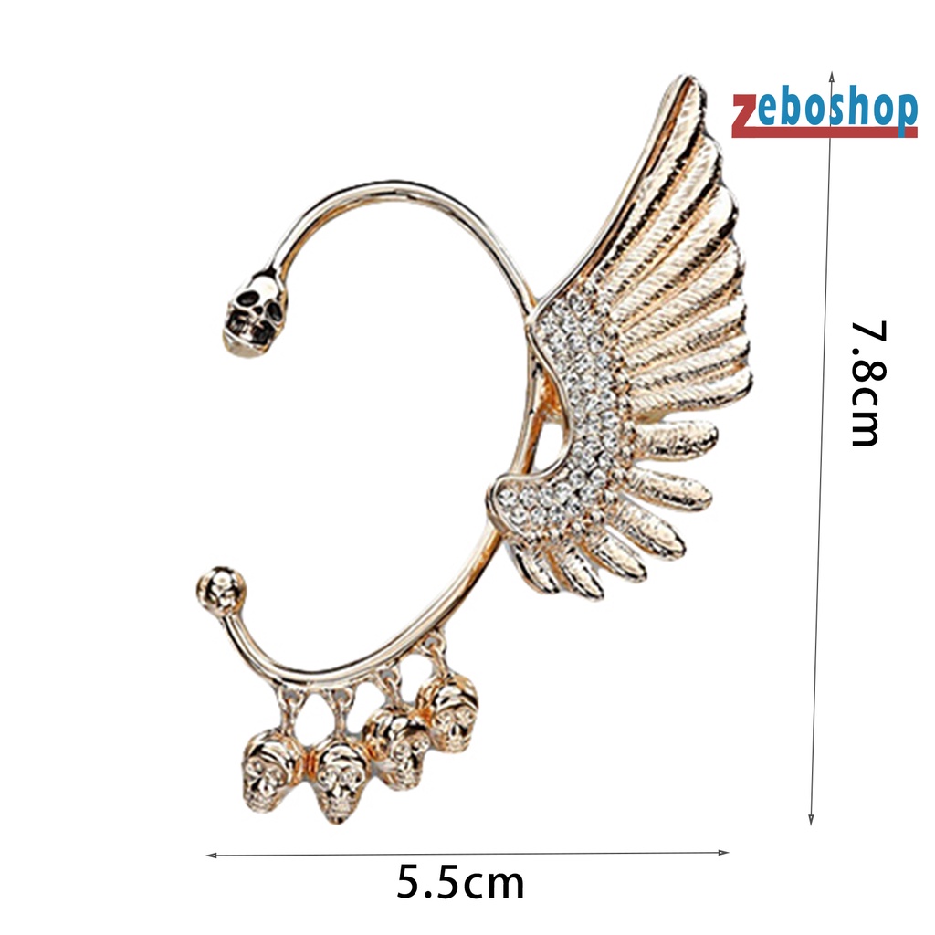 Zeboshop Khuyên Kẹp Vành Tai Trái Đính Đá Hình Đầu Lâu Cá Tính Cho Nữ