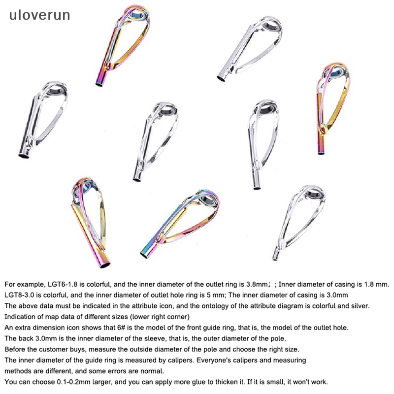 Uloverun 1 Vòng Dẫn Cần Câu Cá Màu Bạc / Mưa Tiện Dụng vn