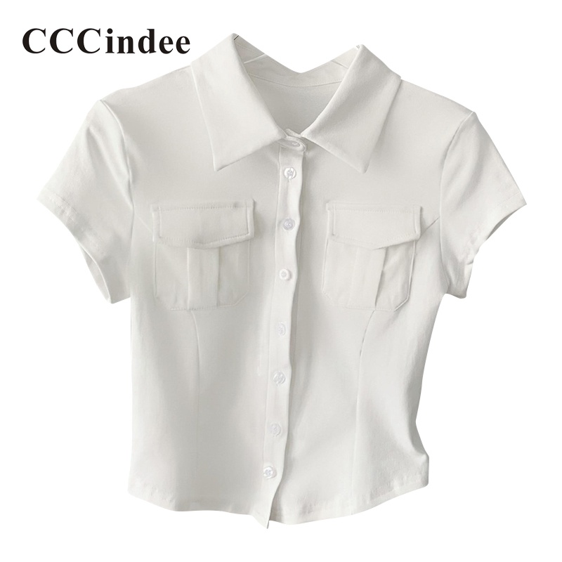 Áo Thun Polo Tay Ngắn Màu Trơn Dáng Ôm Thời Trang 2023 Dành Cho Bạn Nữ